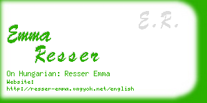 emma resser business card